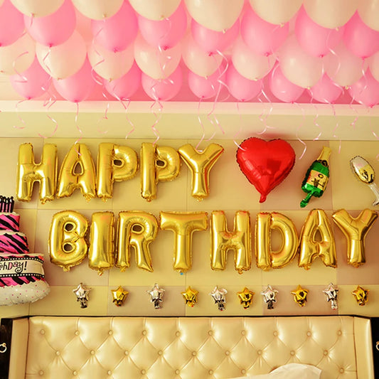 16/32inch Letter Balloons Party Decoration Aluminum Foil Helium Balloon Birthday Wedding Valentine's Day DIY Layout Supplies