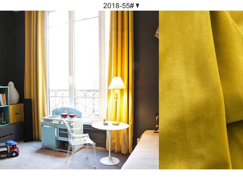 High Shading Velvet Blackout Curtain For Bedroom Insulating Modern Style Windows Living Room Curtain Home Decoration Custom Made