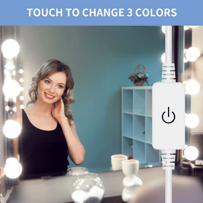 3 Modes Colors Makeup Mirror Light Led Touch Dimming Vanity Dressing Table Lamp Bulb USB 12V Hollywood Make Up Mirror Wall Lamp