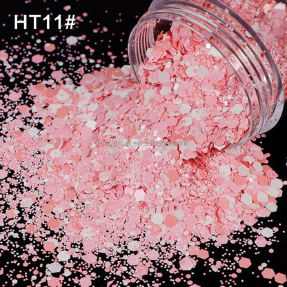 Bulk KG Bag Holographic Macaron Glitters Solvent Resistant Polyester Chunky Glitter for Resin Craft Tumbler Snowglobe