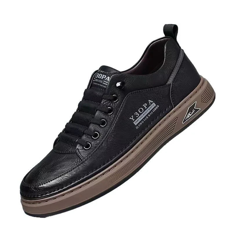 Spring Men's New Breathable White Shoes Men's Trendy Versatile Thick Soled Sports Shoes Casual Board Shoes