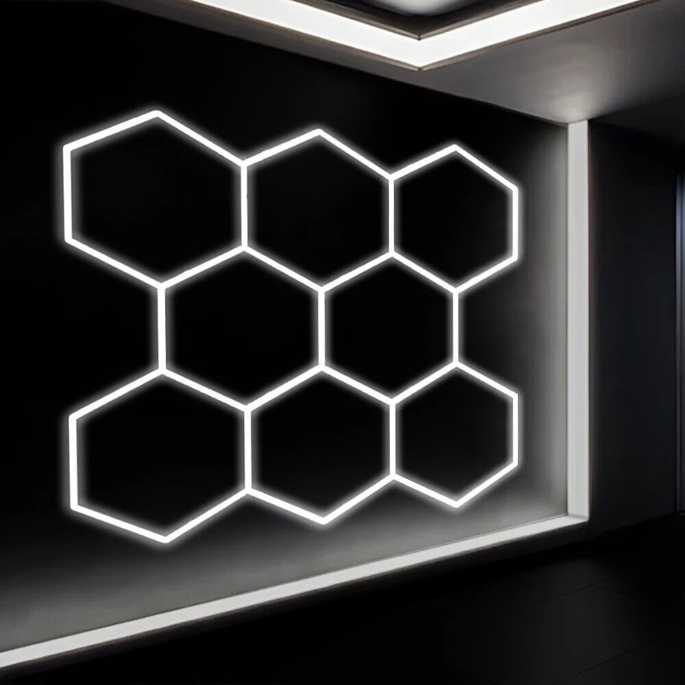 High Quality Exagonal Professional Detailing Workshop Hexagonal Garage Work Led Lights Car Wash Light Fixtures