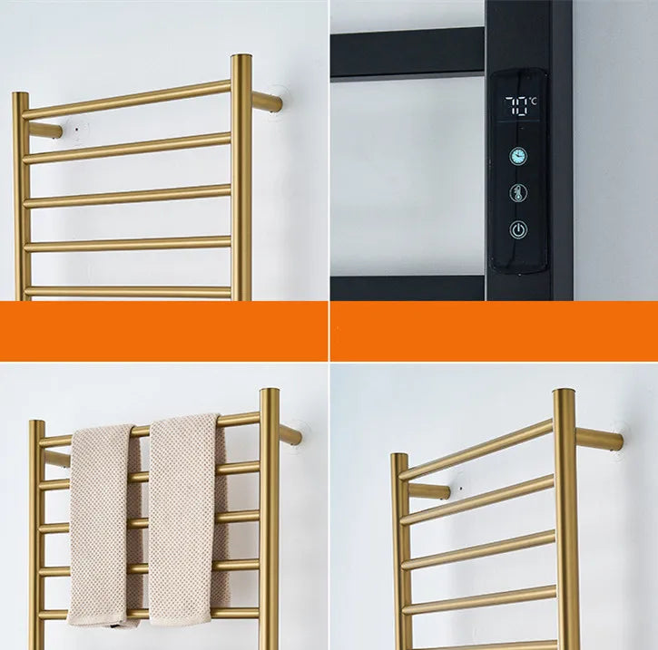 Wall Mounted Electric Towel Warmer Heated Towel Rack with Chrome Finish Modern Design for Bathroom Use