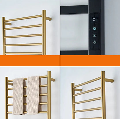 Wall Mounted Electric Towel Warmer Heated Towel Rack with Chrome Finish Modern Design for Bathroom Use