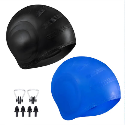Custom Logo Printed Silicone Swim Cap with Ear Protection Eco-Friendly Unisex Design for Swimmers