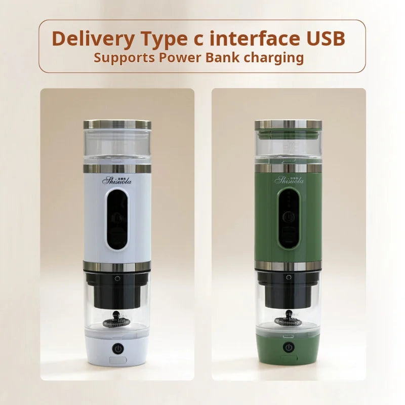 19 Bar Automatic Stainless Steel 3-in-1 Multi-Capsule Coffee Maker Household 19 Bar USB Battery Electric Machine French Langua