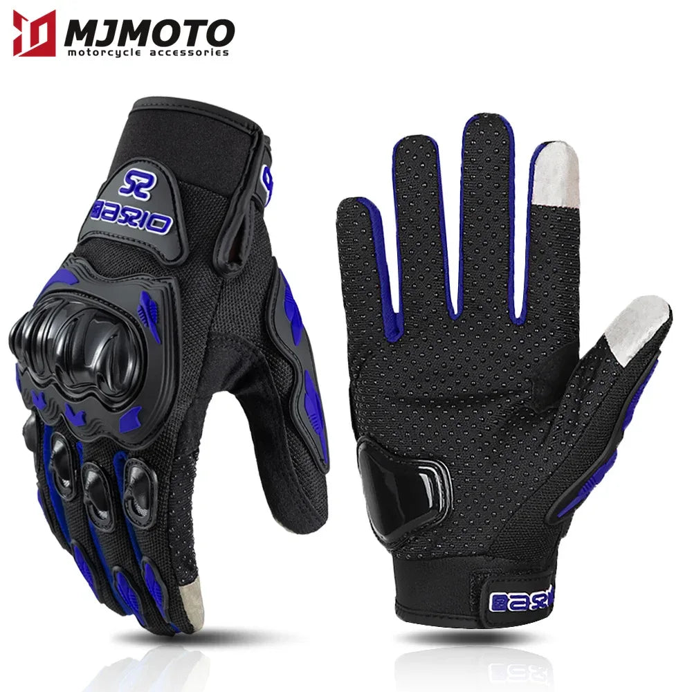 Motorcycle Gloves Summer Waterproof Touch Screen Full Finger Gloves Protective Anti-fall Guantes Moto Non-slip Riding Gloves