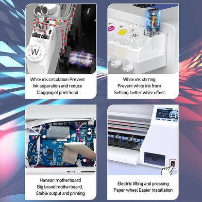European Warehouse A3 DTF Printer With XP600 Head Printing Machine for Custom T Shirt Printing High Speed White Ink System