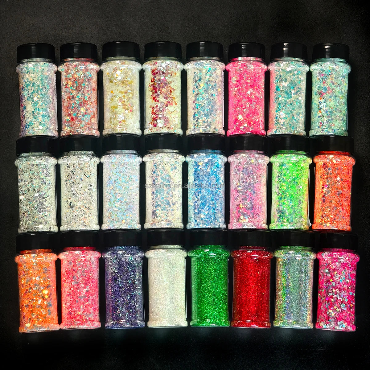 US Warehouses High Flash Spring Chunky Glitter 24 Color Bottle Set for Diy Makeup Manicure Handcrafted Cups Gift-making and More