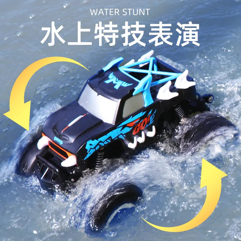 2.4G Four-wheel Drive Remote Control Car, Children's Toy Car, Electric Drifting Racing Car, Amphibious Remote Control Off-road