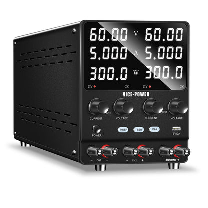 NICE POWER SPS605-2KD  DC Regulated Switching Power Supply 60V 10A 120V 5A 600W Adjustable Dual Channel Lab Digital Power Supply