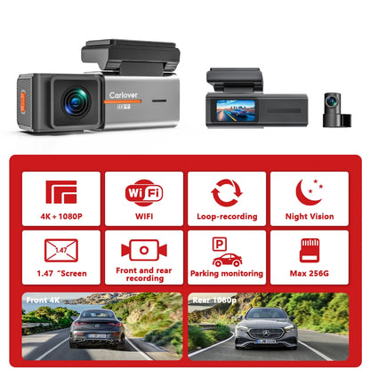US Stock 3-Day Shipping 4K Dash Cam Front and Rear 4k Car 2 Channel DashCams WiFi Dvr 4k Night Vision Dash Cam Car Cameras