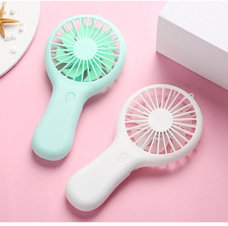 Colorful handheld mini fan portable USB charging convenient creative cool small fan pocket handheld fan summer gift