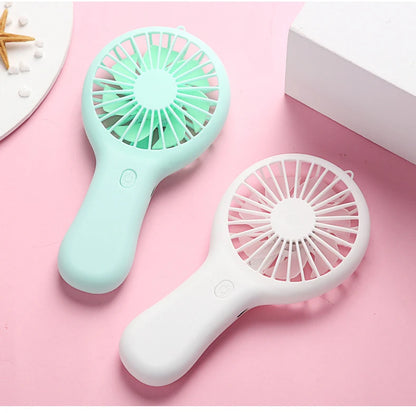 Colorful handheld mini fan portable USB charging convenient creative cool small fan pocket handheld fan summer gift