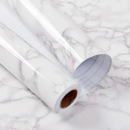 15.75x196.8 Inch Marble Wallpaper Peel and Stick Waterproof Vinyl Self Adhesive Wall Stickers Marble Sticker for Kitchen Cabinet