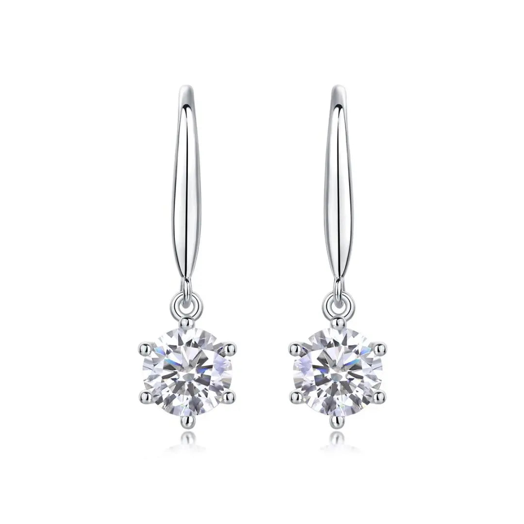 Hypoallergenic Customized Women Fashion Jewelry 925 Sterling Silver Fine Jewelry Earring Moissanite Earring