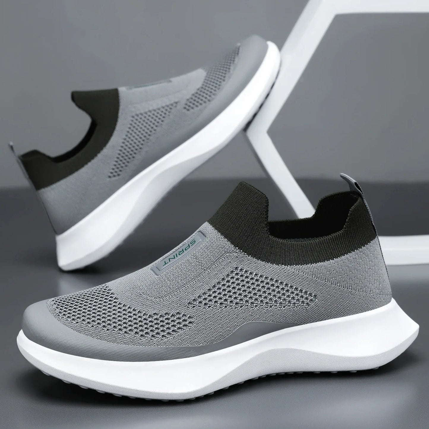 Men's Spring Breathable Slip-On Dad Shoes Large Size Soft Sole Casual Walking Shoes for Couple
