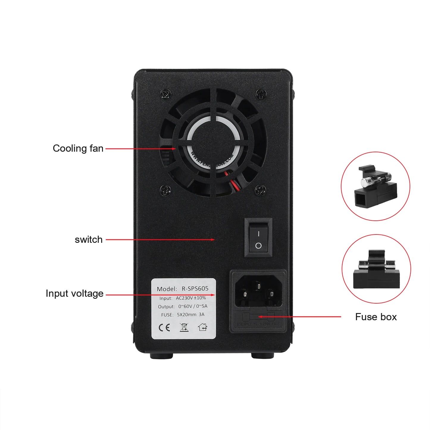 NICE-POWER SPS305 12V 24V Adjustable DC Power Supply 30V 5A Workbench Maintenance Desktop Switching Power Supply