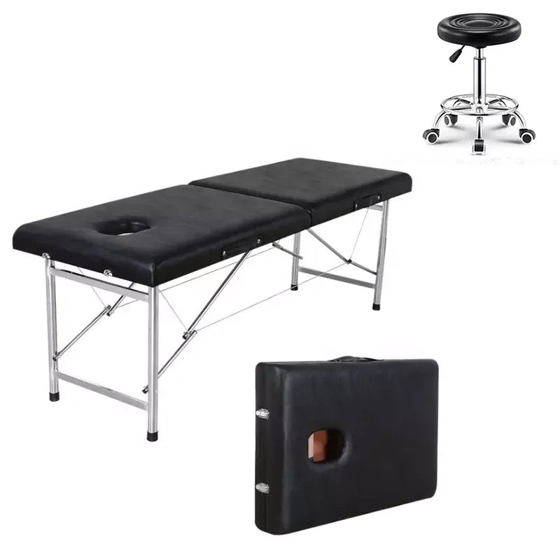 High Quality Portable Collapsible Spa Moxibustion Bed Massage Table Modern Design for Beauty & Tattoo Hot Sale Metal Material