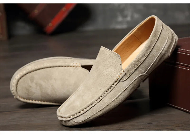 Suede Leather Man Loafers Luxury 2021 Casual Shoes For Men Boat Shoes Handmade Men Slipon Driving Shoes Male Moccasins Zapatos99