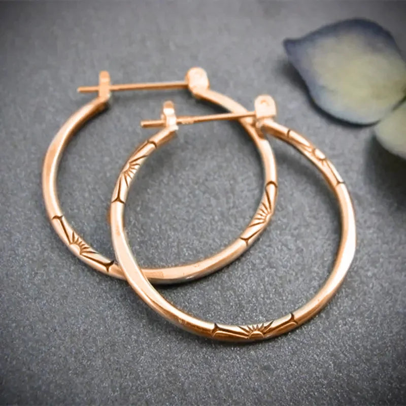 Silver Plated Hoop Earrings For Women Alloy Metal Fashion Jewelry Classic Round Design Daily Wear Accessory