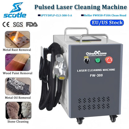Scotle EU Warehouse 300W Air-cooled JPT 2mj 5mj 15mj Pulsed Laser Cleaning Machine Cleaner for Metal Wood Clean Oil/Paint Remove