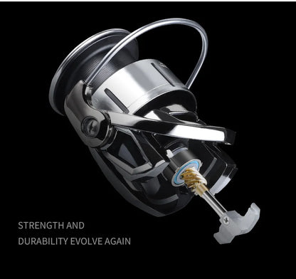 High Performance EA Spinning Reel All Metal Line Cup Fishing Wheel Sea Freshwater Fishing Gap-Free Casting Lake River Stream