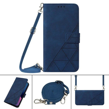 Lanyard Leather case Pouch Bag for Moto Edge 40 Neo, for MOTO G PLAY 5G 2024 Cross Shoulder PU Flip Stand case Cover