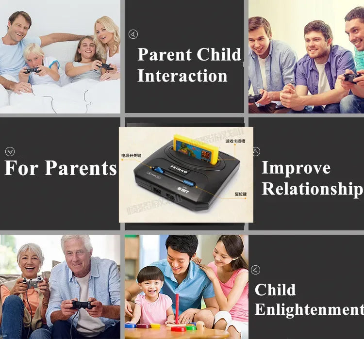 FH-012 Retro TV Video Game Console For 8bit for FC/Dendy Games with Two Gamepads support yellow game cartridge
