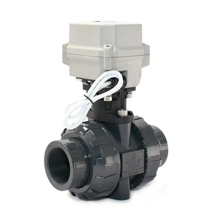 1-1/2'' DN40 BSP/NPT/Non-thread UPVC True Union Motorized Ball Valve 12-24VDC & 24VAC 110-230VAC Auto Return Failsafe by PDG ibma