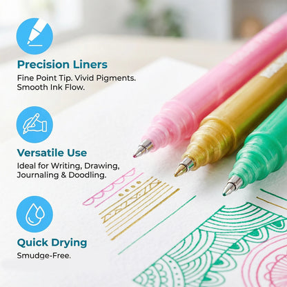 Acrylic Paint Pens 12 Pcs Gel Pens, for School & Office Note Taking, DIY Craft Photo Album, Art Painting, Card Making
