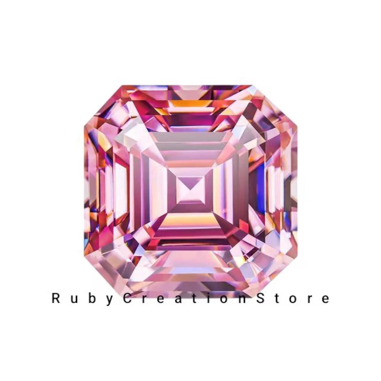 Exclusive Quality Polished Pink Asscher Cut Moissanite Stone VVS1 Clarity Loose Gemstone for Jewelry Making All Sizes