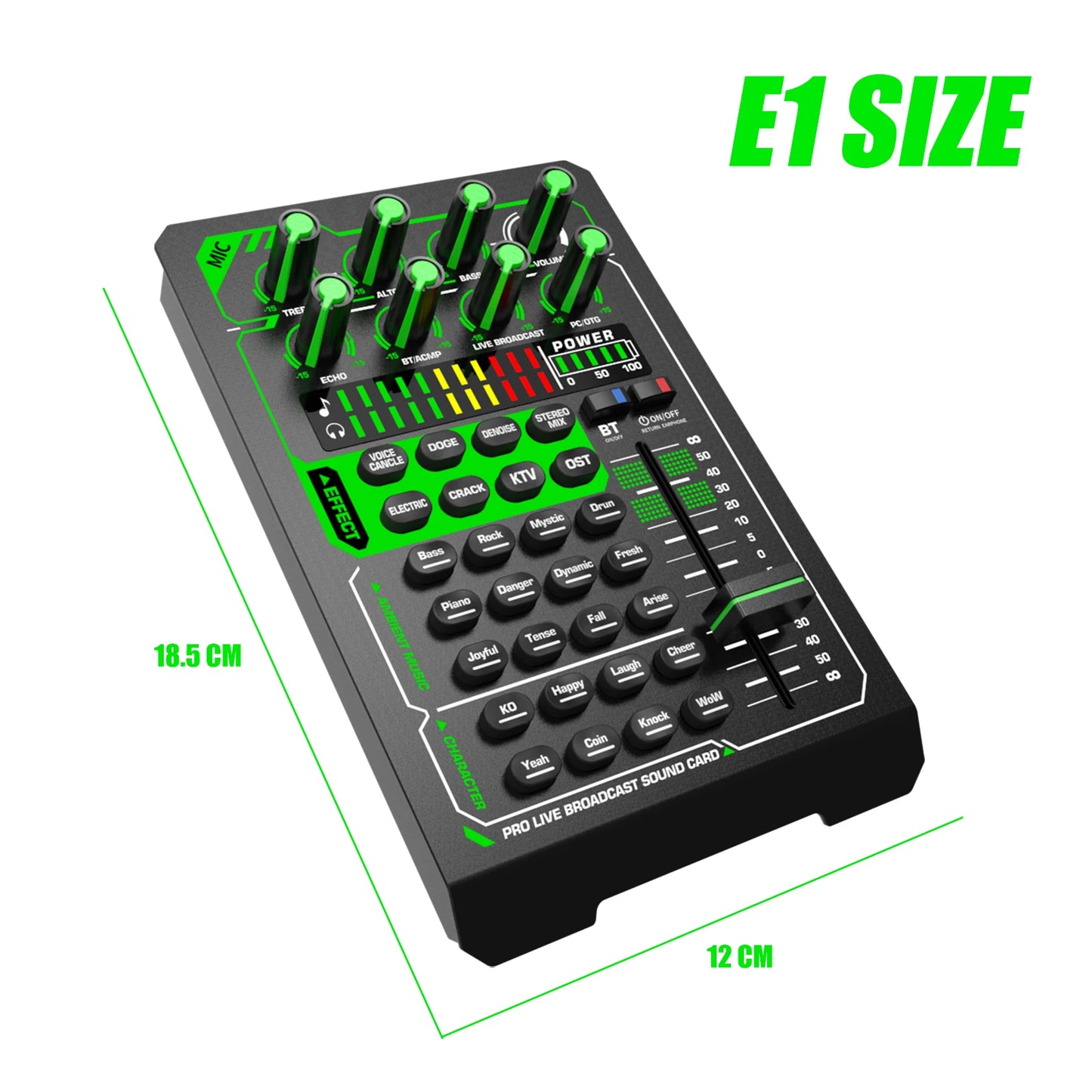 E1 Professional Audio Recording Live Microphone External Sound Card for Studio Use