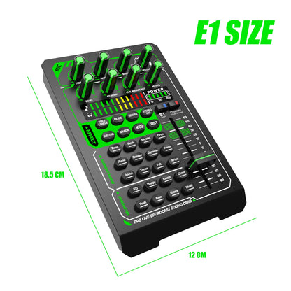 E1 Professional Audio Recording Live Microphone External Sound Card for Studio Use