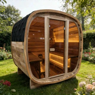 Premium Natural Red Cedar 4-Person Outdoor Sauna - 10% OFF | in Stock, Ready to Ship | Easy Assembly & Durable Construction