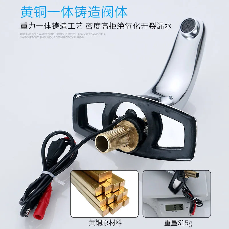 Modern Design Automatic Shut-Off Motion Sensor Faucet Deck Mounted Medical Construction for Infection Prevention Single Hole