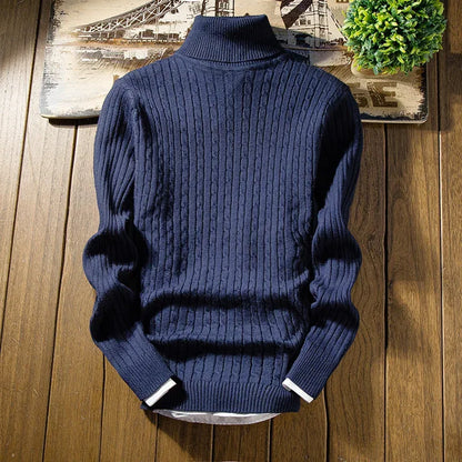 2023 Winter High Neck Thick Warm Sweater Men Turtleneck Brand Mens Sweaters Slim Fit Pullover Men Knitwear Male Double Collar3Xl
