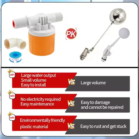 Factory Supply 1/2" 3/4" 1" Float Valve for Water Tank Auto Stop Water Cooler Float Valve Plastic Float Ball Valve by PDG ibma