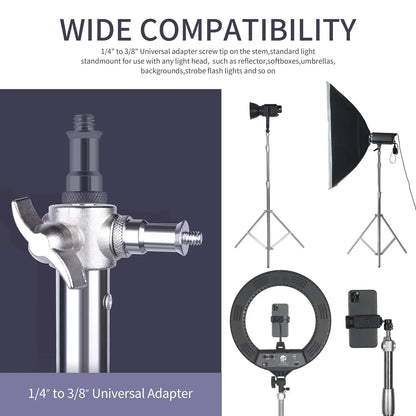 290cm Air Pressure Tripod Bearing 10kg for Camera Stainless Steel Light Stand For Ring Light Live Youtube and Photography Soft