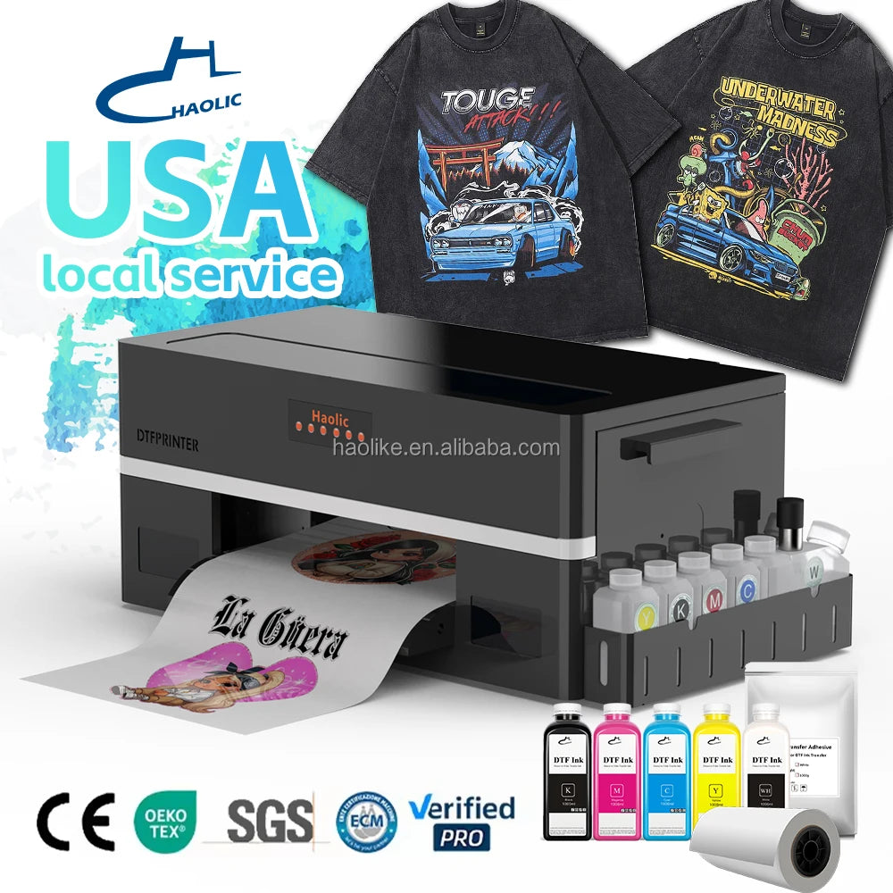 Black Friday XP1 Pro Full Automatic DTF Printer With XP600 Printhead and Auto Clean System for Custom Apparel Printing