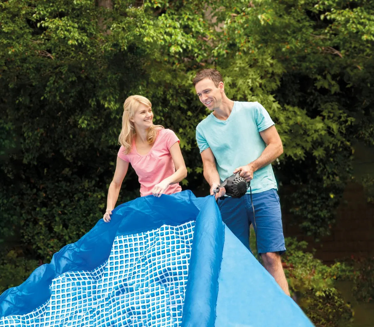 Intex 28120 Above Ground Pool Easy Set Inflatable Swimming Pool with Round Bracket for Adults and Children PVC Material