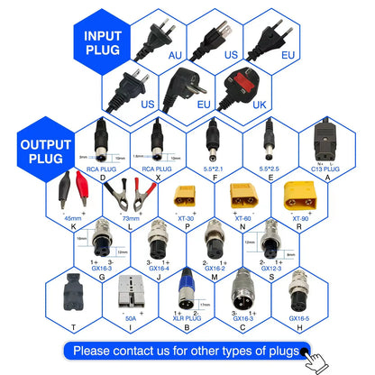 For YZPOWER 29.2v10a 8s Battery Charger for 24V 10A Lifepo4 Electric Standard Battery 2-Year AC with DC Port