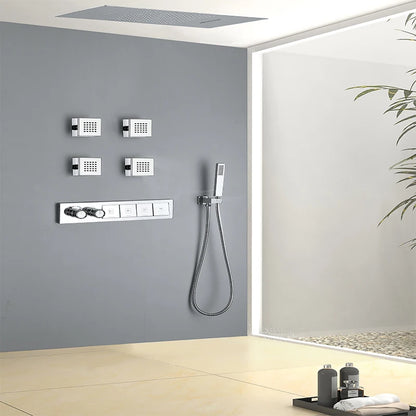 Homein Sanitary Ware, US Warehouse in Stock, Thermostatic Shower Set, Multi-function Bathroom Shower Set, Copper Material