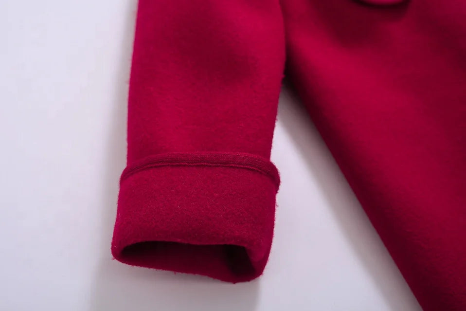 Pettigirl new Popular Solid Color Red Warm Children Girls' Jackets & Coats Latest and Stylish 1BAG=1PCS