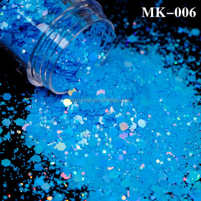 Bulk KG Bag Holographic Macaron Glitters Solvent Resistant Polyester Chunky Glitter for Resin Craft Tumbler Snowglobe