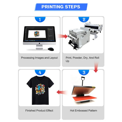60cm Print Width DTF White Ink Printer Printing Machine I3200 I1600 Xp600 Printheads PET Film DTF Printer 60m
