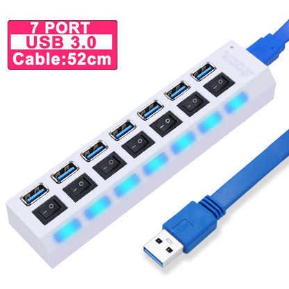 Hub USB 3.0, répartiteur USB 2.0, adaptateur secteur, multi-ports USB 4/7 avec commutateur, accessoires pour PC