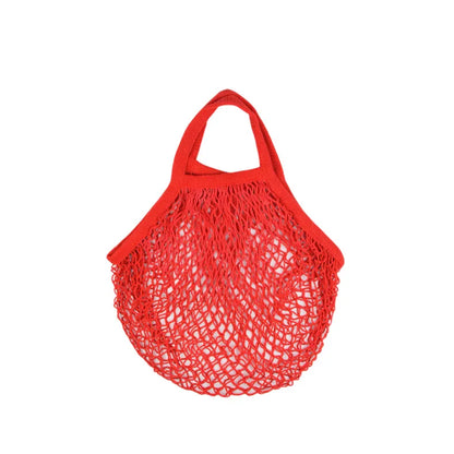 Recycled Reusable Cotton String Mesh Net Shopping Bag Long Handle Fruit Vegetable Grocery Produce Tote for Daily Life Letter