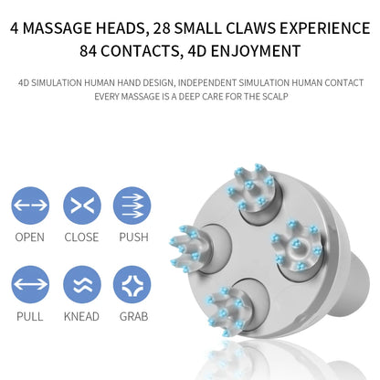 Head Scalp Massager Facial Vibrating Handheld with Timing Control and High Endurance