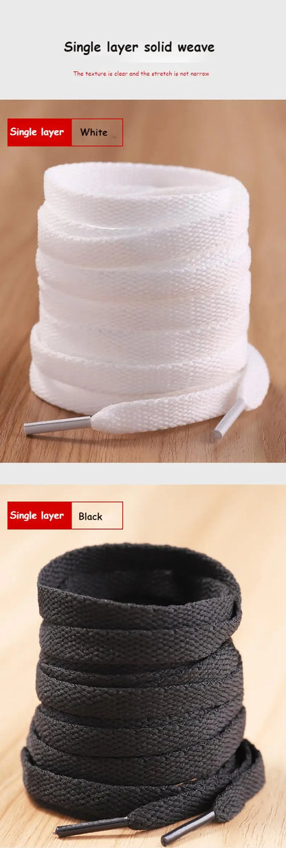 Classic Shoe laces White Black Flat Shoelaces for Sneakers laces Shoe Strings 70/90/100/120/140/160CM High-quality Shoelace